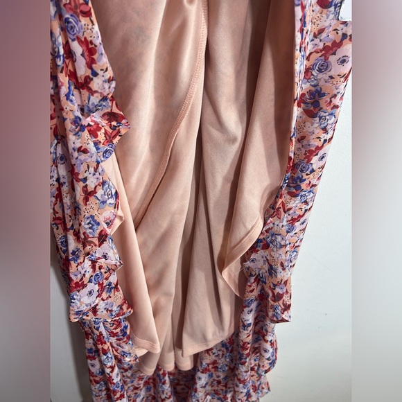 NWT Laundry By:Shelli Segal Women's Asymmetric Floral Ruffle Midi-Dress Size:16 - Picture 7 of 16